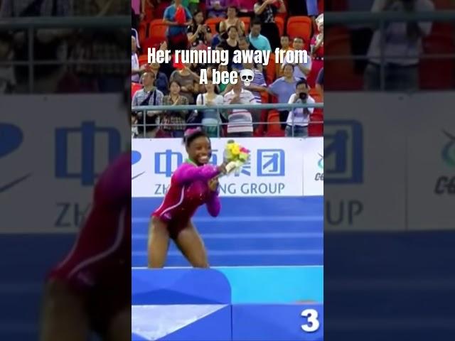 She’s afraid of bees??!?#gymnast #shorts #simonebiles #afraid #bees