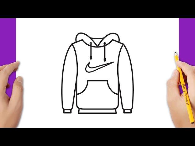 How to draw a hoodie easy