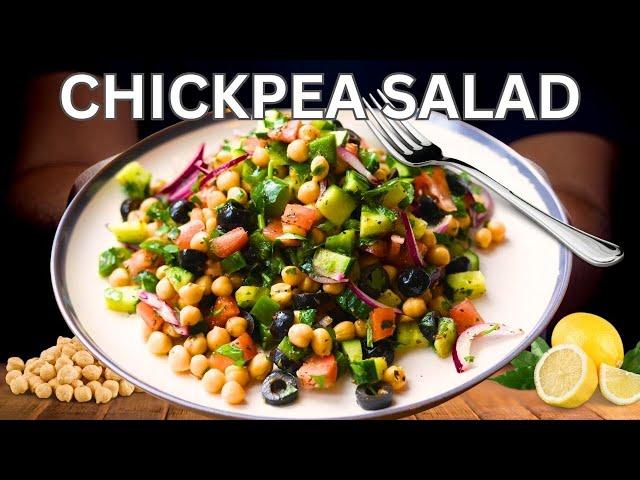 Easy Mediterranean Chickpea Salad Recipe - Healthy Protein Chickpea Salad