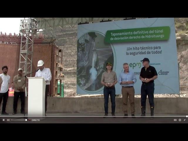 Taponamiento definitivo del túnel derecho de desviación de Hidroituango