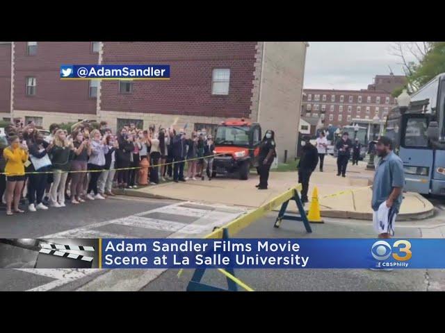 Adam Sandler Films Movie Scene At La Salle University