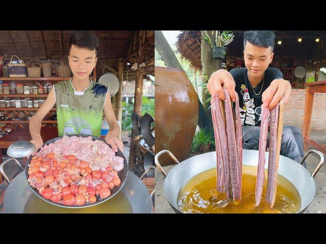 Fry Duck Egg Ovary, Egg Ovary Soup, Burn Chicken Straw for Soup | Amazing cooking skill, Chef Ny