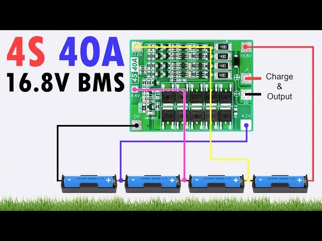 How to Safely Connect a 4S Li-Ion 40A BMS (14.4V-16.8V) for Optimal Battery Protection