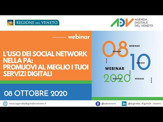 Webinar 08/10/2020 | L’uso dei social network nella PA: promuovi al meglio i tuoi servizi digitali.