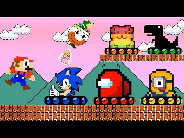 The Maze Mayhem of Sonic, Among Us, Minions - Can MARIO It and Save Princess PEACH from BOWSER?