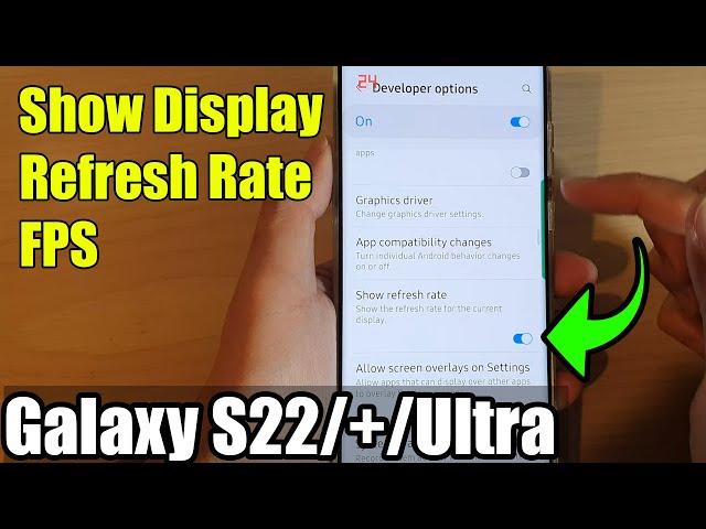 Galaxy S22/S22+/Ultra: How to Show Display Refresh Rate FPS