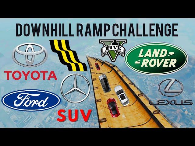 Biggest Downhill Ramp Challenge in GTA 5 | SUV | GtaStuff