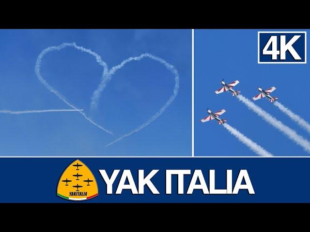 Yakovlev Yak 52 Aerobatic Team YAK Italia at Thiene Airshow 4K