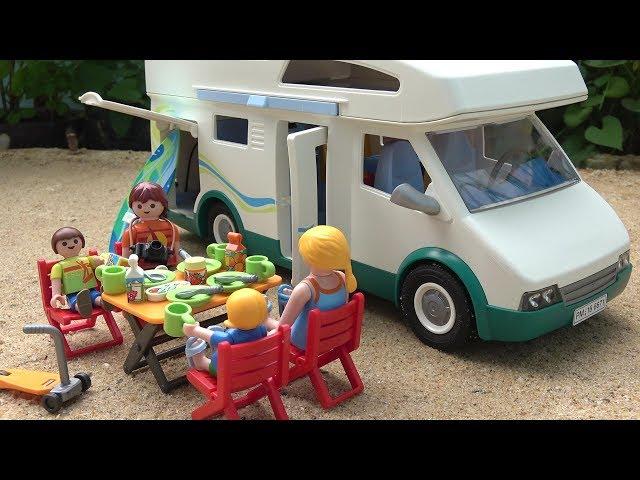 Cars toy videos for children - Playmobil Family Summer Camper - toy for kids