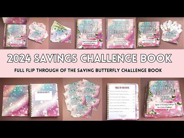 Saving Butterfly Challenge Book Flip | New 2024 Savings Challenge Book | Save Money on a Low Income