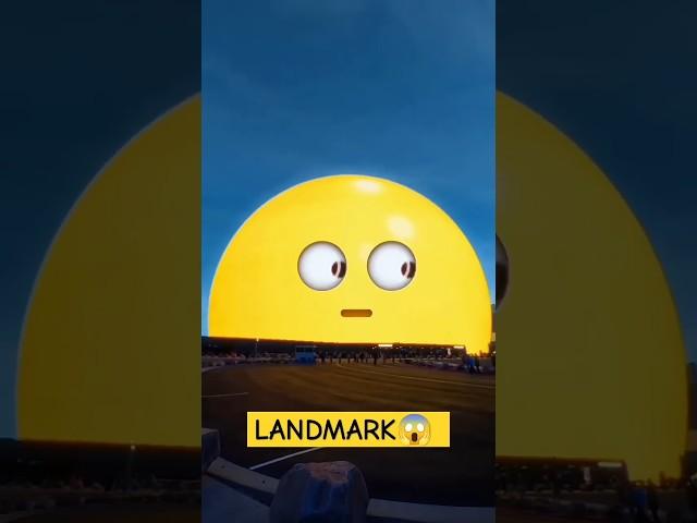 The spherical landmark turns into a giant emoji.Such a cute scene! #shorts #youtubeshorts #science