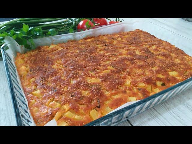 KAHVALTI VE ÇAY SAATLERİNE MUHTEŞEM BİR BÖREK TARİFİ-Patatesli Peynirli Tepsi Böreği