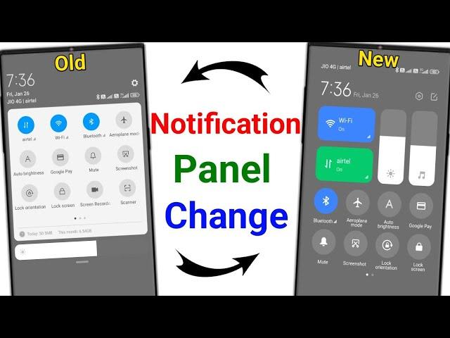 How to change notification panel in any android device | Notification panel change all mi phones