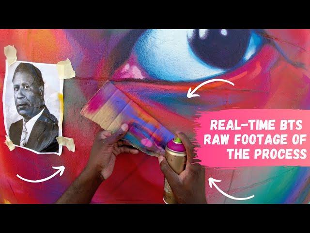 Street Artist P.O.V Street art Mural Painting Process in Real-Time