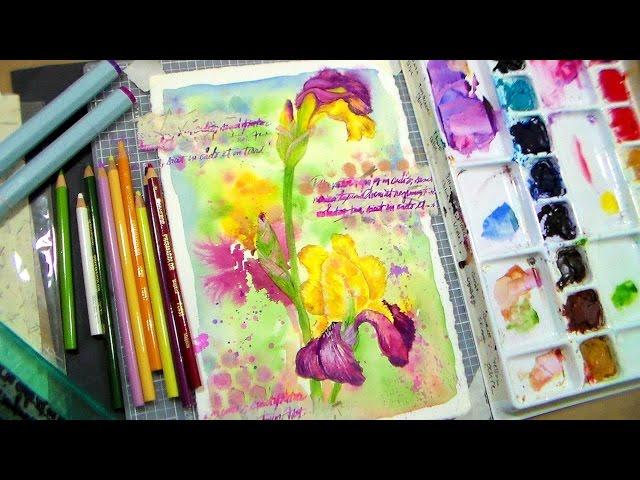 LIVE Iris Watercolor Mixed Media: Imprompto Live Stream! // Q&A After the show