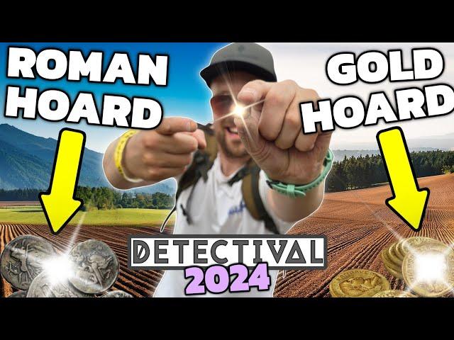 Finding A Roman HOARD At Detectival 2024 || + GOLD Guinea HOARD || Metal Detecting UK