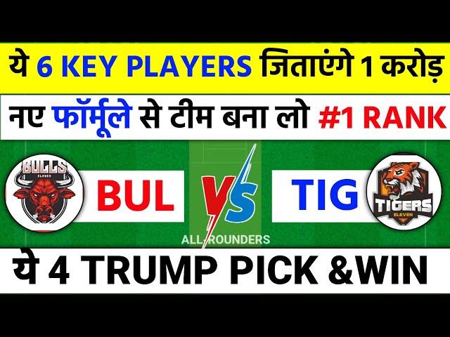 bul vs tig dream11 prediction | pondicherry t20 dream11 team today | today match prediction |