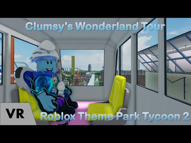 Clumsy's New Theme Park Tour... but in VR Mode - Roblox Theme Park Tycoon 2