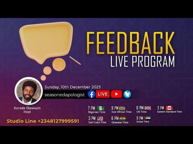 Seasoned Apologist Live: Feedback Live Show