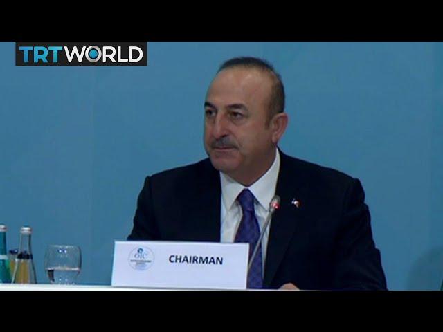 OIC Meeting: Turkish Foreign Minister Cavusoglu speaks at the summit's opening