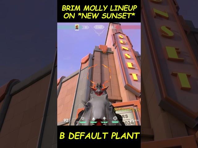 NEW SUNSET MAP | Brim Molly Lineup for B default Plant #valorant #valorantlineups #valorantclips