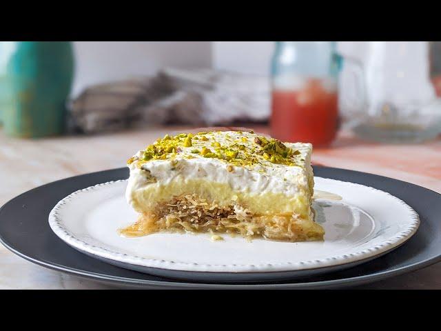 Ekmek Kataifi - Custard With Shredded Phyllo Pastry | Εκμέκ Καταΐφι