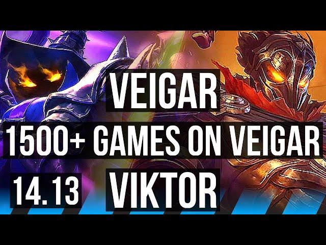 VEIGAR vs VIKTOR (MID) | 1500+ games, Godlike, 9/2/1 | NA Master | 14.13