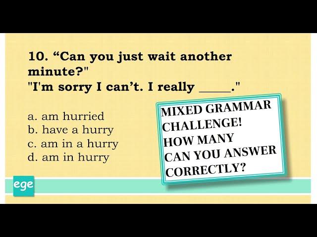 English Grammar Exercises #33 | Mixed Grammar Quiz