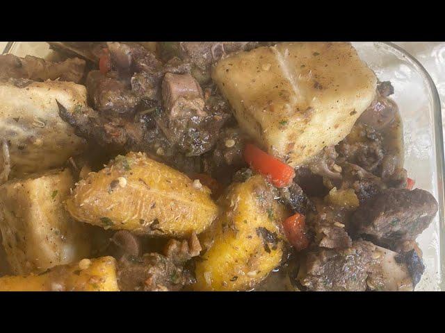 Goat Meat PEPPERSOUP with YAM & PLANTAIN