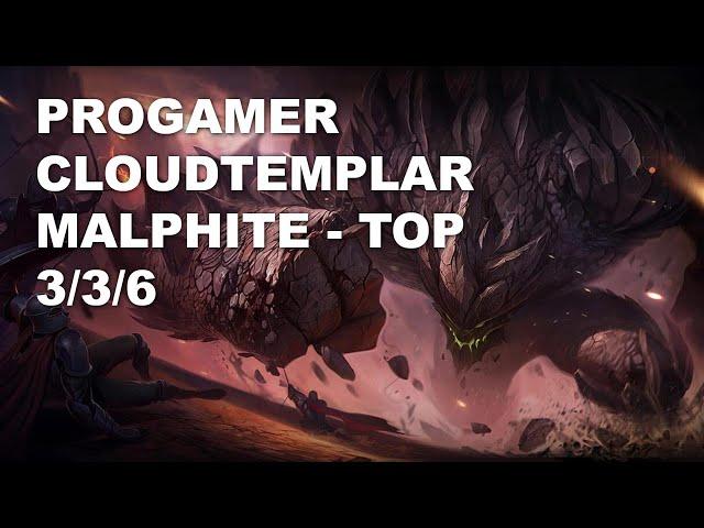 Progamer CloudTemplar Top Malphite vs Fiora - KR Challenger Rank Game