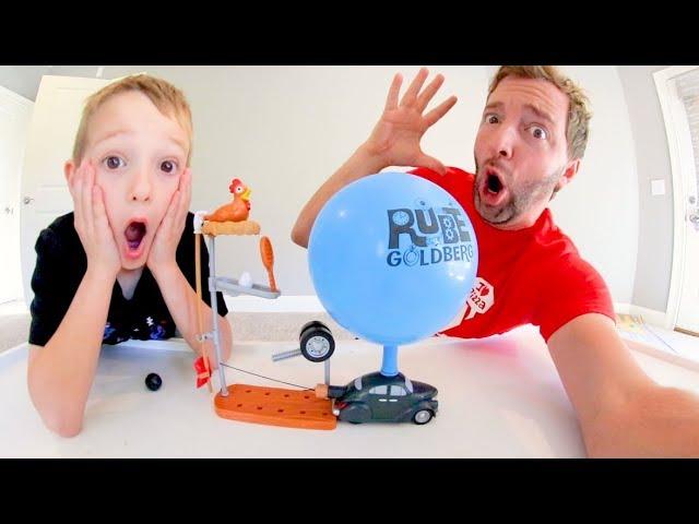 FATHER SON  HARDEST TRICK SHOT EVER! / Balloon Car Go!