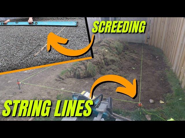 Setting Up String Lines for Screeding Pavers