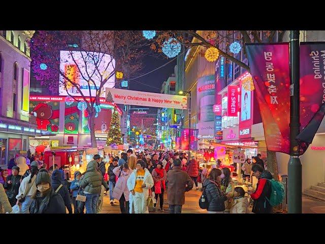 Myeongdong is starting to look like Christmas  November 2024 | Seoul, South Korea 명동 明洞