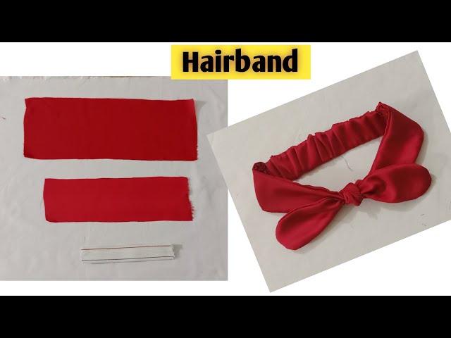 easy hairband at home||hair band banane ka tarika|| very easy hair band cutting and sewing