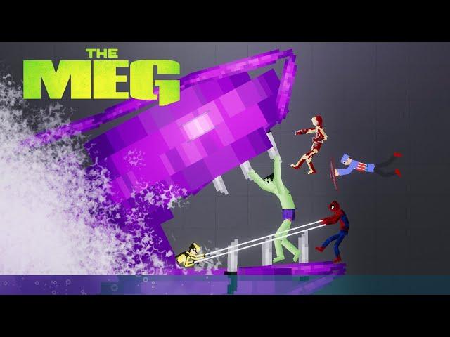 Megalodon vs Marvel Heroes New Update [Zebra Gaming TV] People Playground