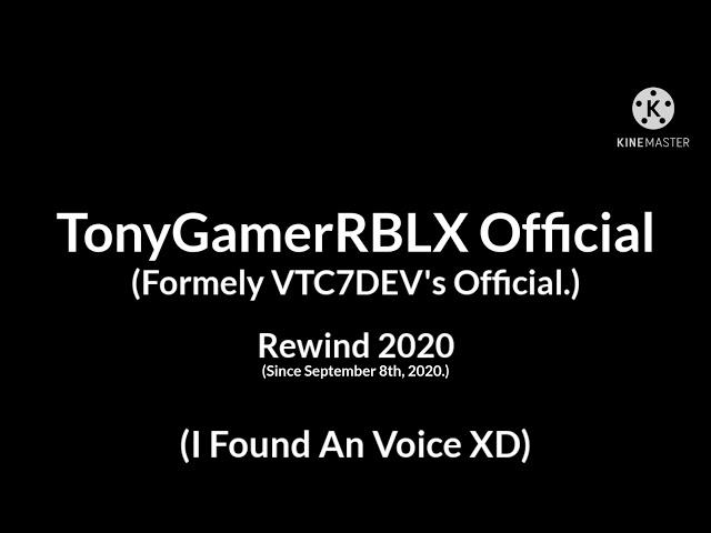 TonyGamerRBLX Official Rewind 2020