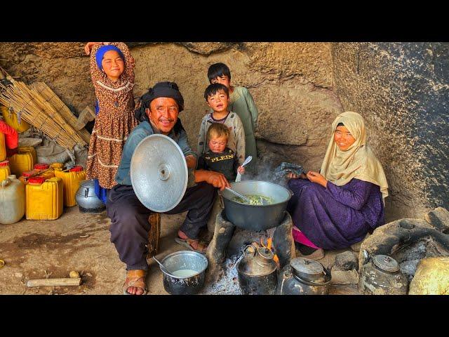 A sunny day in the Afghan winter: Cooking ashe  for twins' colds