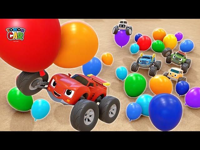 Play a big balloon with tomoncar! 30min Learn Color nursery rhyme Kids Songs Tomoncar World