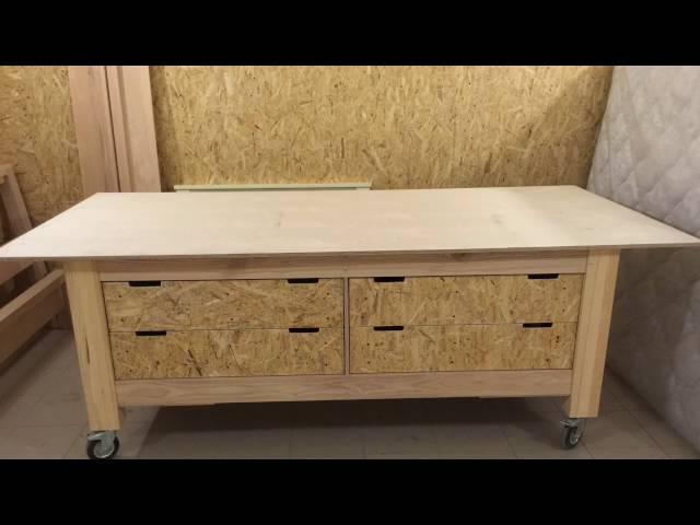 Передвижной стол- верстак в мастерскую.Workbench for workshop.