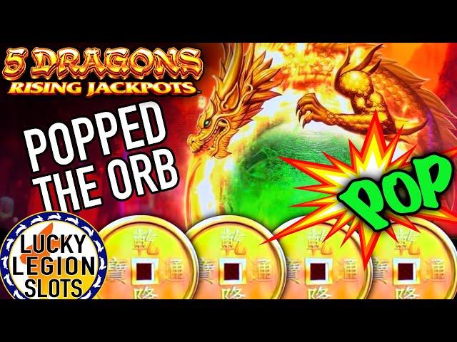 IT POPPED?!!   5 DRAGONS RISING JACKPOTS and 5 DRAGONS RAPID (Aristocrat slots)