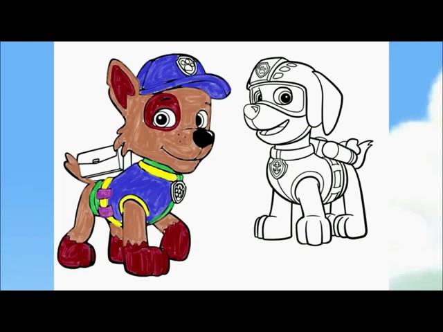 Draw Characters From The Cartoon Paw Patrol Video For Kids - Para Los Niños