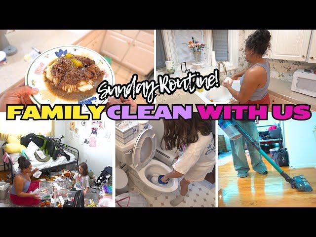 CLEAN WITH US! SUNDAY ROUTINE  FAMILY CLEANING MOTIVATION