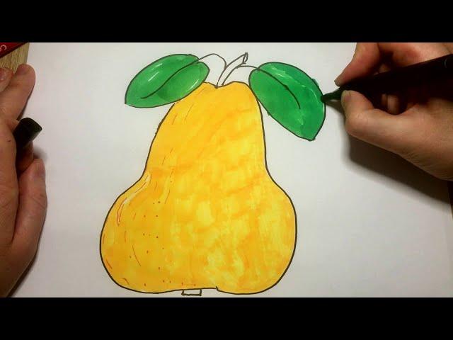 Как нарисовать груша /  Рисование и окраска/ Рисование для детей/ how to draw a pear