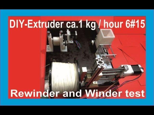 DIY 3D Printing Filament 1 kilo / hour #6 / 15 winder und rewinder