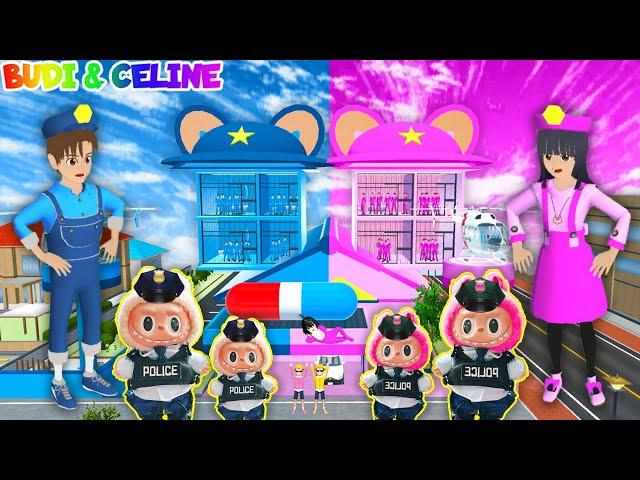 Yuta Jadi Polisi Labubu Biru  VS Mio Jadi Polisi Labubu Pink  | Sakura School Simulator