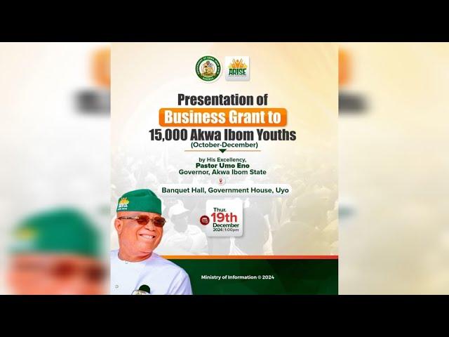 #Live: Presentation of Business Grant to 15,000 Akwa Ibom Youths by Gov. Umo Eno, Ph.D.