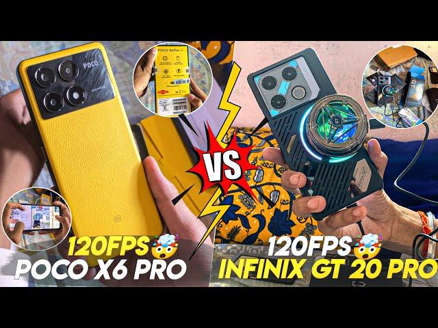 INFINIX GT 20 PRO VS POCO X6 PRO 5G GAMING COMPARISON•120FPS BGMI/PUBG TEST•POCO VS INFINIX BATTLE