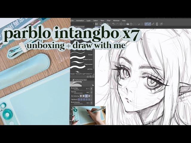  PARBLO Intangbo X7  unboxing + draw with me