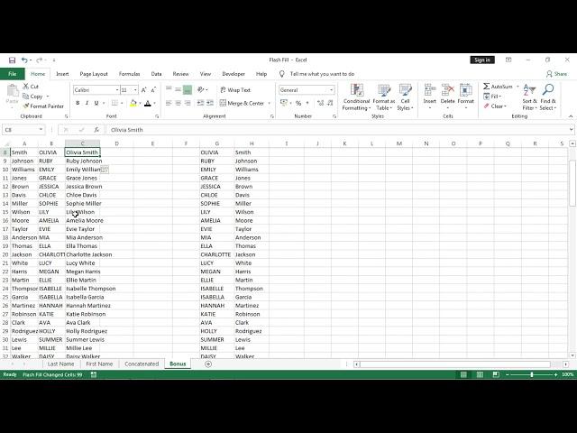 How to Use Flash Fill in Excel 2016