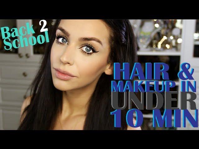 BACK 2 SCHOOL | EASY Hair & Makeup in 10 MIN!